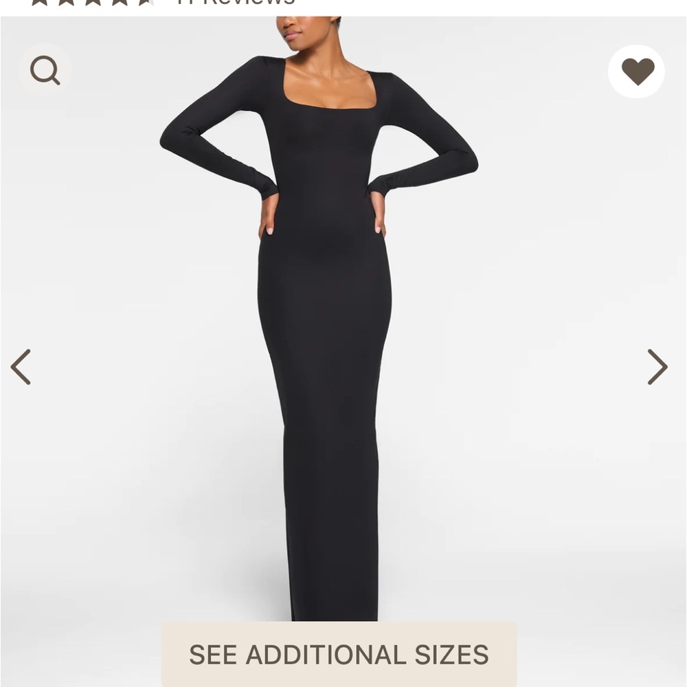 SKIMS Body Black Slip Dress Large